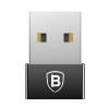 Переходник Baseus Exquisite USB Male to Type-C Female (CATJQ-A01) Чорний (23487)