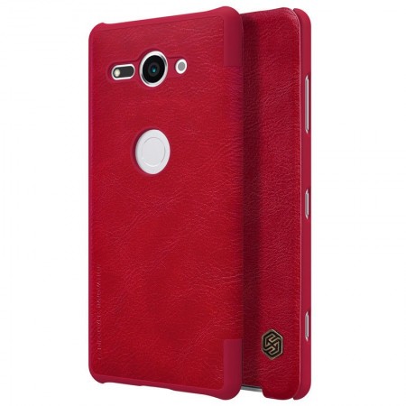 Кожаный чехол (книжка) Nillkin Qin Series для Sony Xperia XZ2 Compact Красный (16086)