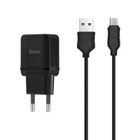 СЗУ Hoco C22A USB Charger 2.4A (+ кабель microUSB) Чорний (20597)
