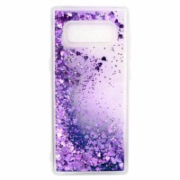 TPU чехол Liquid hearts для Samsung G955 Galaxy S8 Plus Фиолетовый (21383)