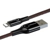 Дата кабель Baseus C-shaped (со световым индикатором) USB to Lightning 2.4A (1m) (CALCD) Чорний (28736)