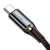 Дата кабель Baseus C-shaped (со световым индикатором) USB to Type-C 3A (1m) Чорний (19574)