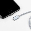 Дата кабель Hoco U40А Magnetic плетеный USB to Lightning (1m) Сірий (21105)