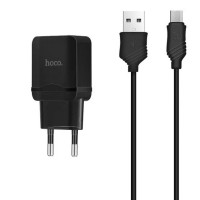 СЗУ Hoco C22A USB Charger 2.4A (+ кабель Lightning) Чорний (20600)