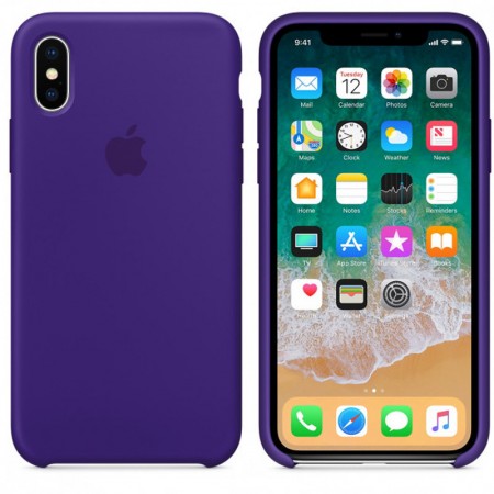 Чехол Silicone Case (AA) для Apple iPhone X (5.8'') / XS (5.8'') Фиолетовый (1439)