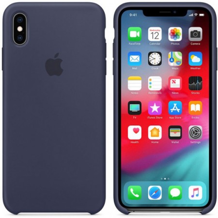 Чехол Silicone Case (AA) для Apple iPhone X (5.8'') / XS (5.8'') Синий (1436)