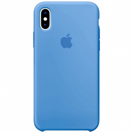 Чехол Silicone Case (AA) для Apple iPhone X (5.8'') / XS (5.8'') Голубой (1427)