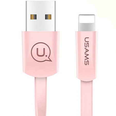 Дата кабель USAMS US-SJ199 USB to Lightning 2A (1.2m) Рожевий (29539)