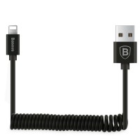 Дата кабель Baseus Elastic USB to Lightning 1.8A  (1.6m) Чорний (13889)