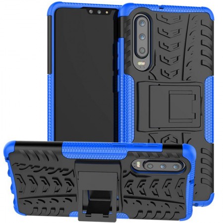 Противоударный двухслойный чехол Shield для Huawei P30 Синий (12185)