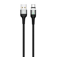 Дата кабель USAMS US-SJ327 U28 Magnetic USB to Type-C (1m) (3A) Серый (13899)