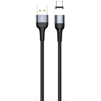 Дата кабель USAMS US-SJ328 U28 Magnetic USB to MicroUSB (1m) (3A) Чорний (13896)