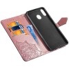 Кожаный чехол (книжка) Art Case с визитницей для Samsung Galaxy M20 Рожевий (1629)