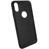 Ультратонкий дышащий чехол Grid case для Apple iPhone XS Max (6.5'') Черный (1671)