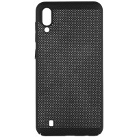 Ультратонкий дышащий чехол Grid case для Samsung Galaxy M10 Черный (1681)