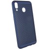 Ультратонкий дышащий чехол Grid case для Samsung Galaxy M20 Синий (1685)