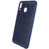 Ультратонкий дышащий чехол Grid case для Samsung Galaxy M20 Синий (1685)