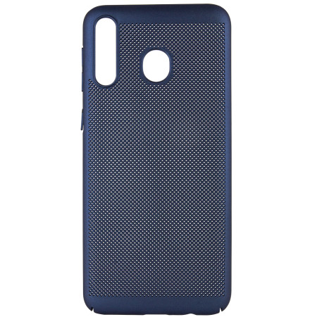 Ультратонкий дышащий чехол Grid case для Samsung Galaxy M30 Синій (1687)
