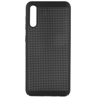 Ультратонкий дышащий чехол Grid case для Samsung Galaxy A70 (A705F) Черный (1693)