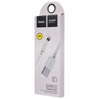 Дата кабель Hoco X5 Bamboo USB to Lightning (100см) Білий (13902)