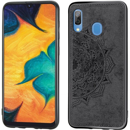 TPU+Textile чехол Mandala с 3D тиснением для Samsung Galaxy A20 / A30 Черный (1767)