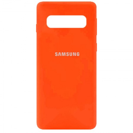 Чехол Silicone Cover Full Protective (AA) для Samsung Galaxy S10+ Оранжевый (18443)