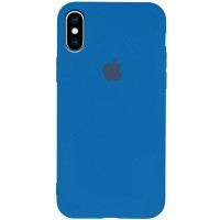Чехол Silicone Case Slim Full Protective для Apple iPhone X / XS (5.8'') Синий (1844)