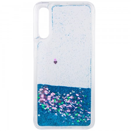 TPU чехол Liquid hearts для Samsung Galaxy A50 (A505F) / A50s / A30s Голубой (21398)