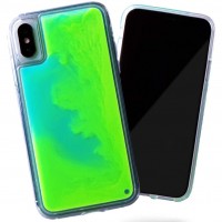 Неоновый чехол Neon Sand glow in the dark для Apple iPhone X / XS (5.8'') Зелёный (2005)