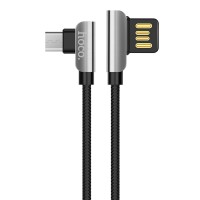 Дата кабель Hoco U42 Exquisite Steel Micro USB Cable (1.2m) Чорний (32990)