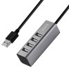 Переходник HUB Hoco HB1 USB to USB 2.0 (4 port) (1m) Сірий (28284)