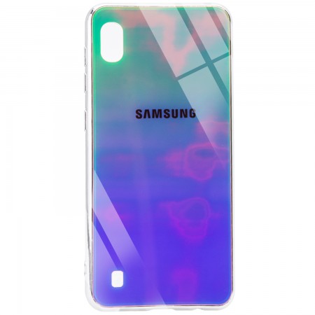 TPU+Glass чехол Gradient Rainbow с лого для Samsung Galaxy A10 (A105F) Зелений (2117)