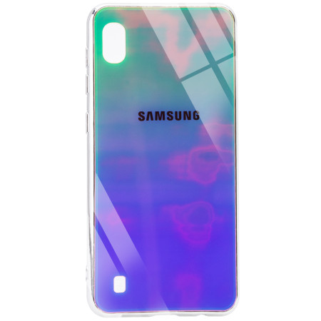 TPU+Glass чехол Gradient Rainbow с лого для Samsung Galaxy A10 (A105F) Зелений (2117)