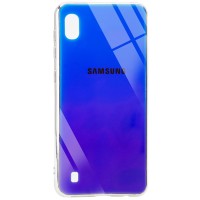 TPU+Glass чехол Gradient Rainbow с лого для Samsung Galaxy A10 (A105F) Синій (2118)