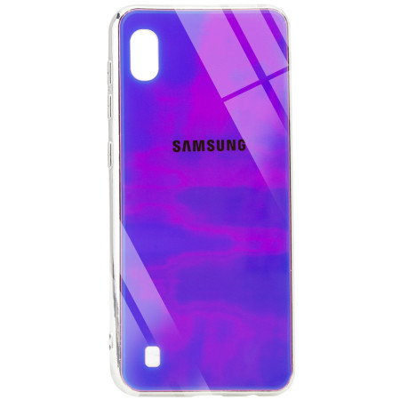 TPU+Glass чехол Gradient Rainbow с лого для Samsung Galaxy A10 (A105F) Фиолетовый (2119)