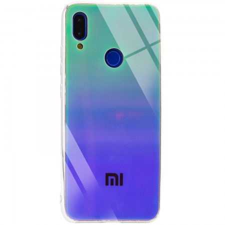 TPU+Glass чехол Gradient Rainbow с лого для Xiaomi Redmi 7 Зелёный (2121)