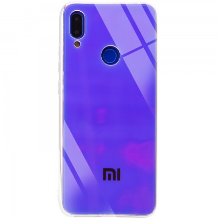 TPU+Glass чехол Gradient Rainbow с лого для Xiaomi Redmi 7 Фіолетовий (2123)