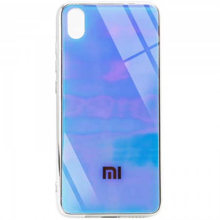 TPU+Glass чехол Gradient Rainbow с лого для Xiaomi Redmi 7A Блакитний (2124)