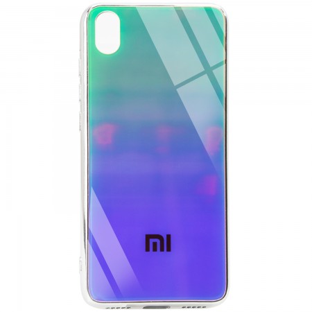 TPU+Glass чехол Gradient Rainbow с лого для Xiaomi Redmi 7A Зелёный (2125)