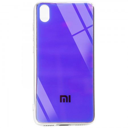 TPU+Glass чехол Gradient Rainbow с лого для Xiaomi Redmi 7A Фиолетовый (2127)