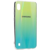 TPU+Glass чехол Gradient Aurora с лого для Samsung Galaxy A10 (A105F) Зелёный (2149)