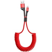 Дата кабель Baseus Fish Eye Spring Data Lightning Cable 2A (1m) Красный (13935)