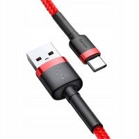 Дата кабель Baseus Cafule Type-C Cable 3A (1m) Красный (13938)