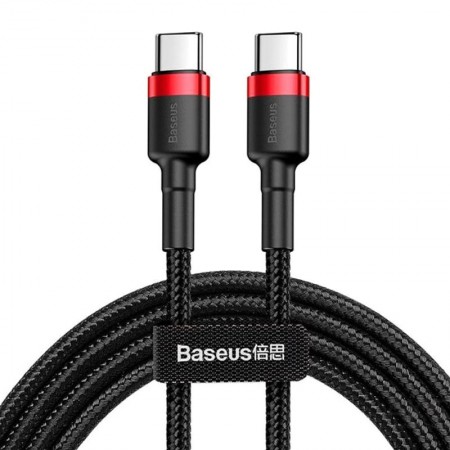 Дата кабель Baseus Cafule Type-C to Type-C Cable PD 2.0 60W (1m) (CATKLF-G) Чорний (37654)