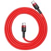 Дата кабель Baseus Cafule Type-C to Type-C Cable PD 2.0 60W (2m) (CATKLF-H) Червоний (29977)