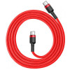 Дата кабель Baseus Cafule Type-C to Type-C Cable PD 2.0 60W (2m) (CATKLF-H) Червоний (29977)