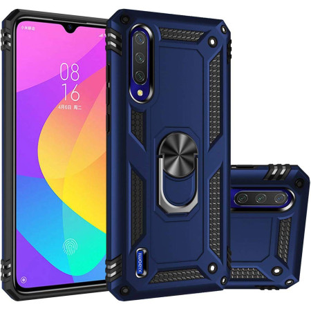 Ударопрочный чехол Serge Ring магнитный держатель для Xiaomi Mi A3 (CC9e) Синій (2476)