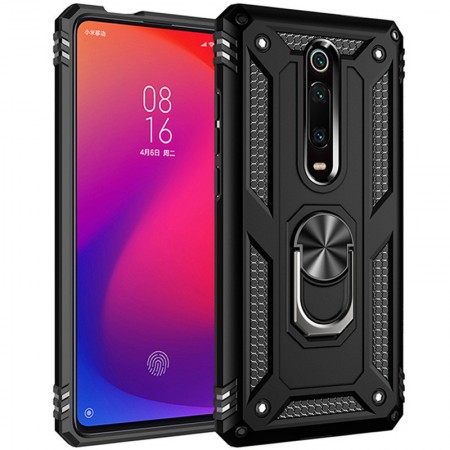 Ударопрочный чехол Serge Ring магнитный держатель для Xiaomi Redmi K20 / K20 Pro / Mi9T / Mi9T Pro Черный (2479)