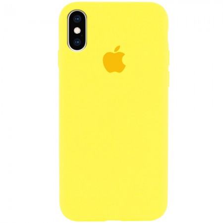 Чехол Silicone Case Full Protective (AA) для Apple iPhone X (5.8'') / XS (5.8'') Желтый (2522)