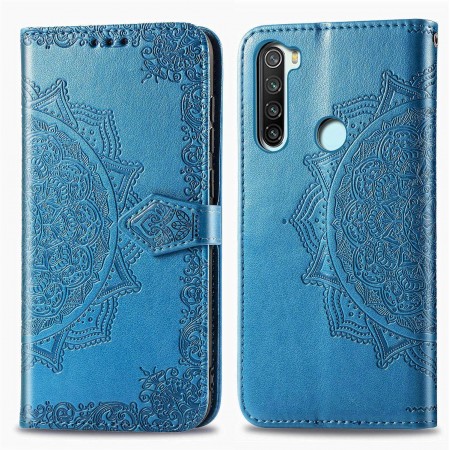 Кожаный чехол (книжка) Art Case с визитницей для Xiaomi Redmi Note 8 Синій (2972)